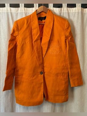 Classiques Orange Linen Blazer